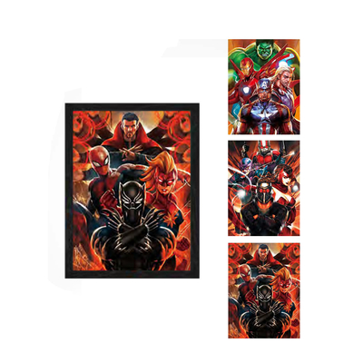Оптовый аниме 3D плакат Marvel 3D линзовый плакат Декорация стены 3D печать меняющая изображение аниме плакат