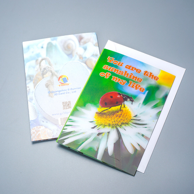 2 изображения на заказ Flip Funny Lenticular 3D Picture Поздравительная подарочная карта Lenticular 3D Card