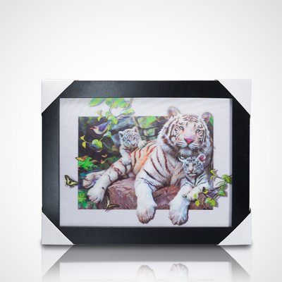 3D-лентикулярный плакат PET 30*40 см 5D-лентикулярный плакат тигры 3D-краска с черной рамкой для домашнего убранства